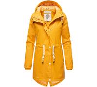 Navahoo Damen Winter Regenjacke mit Kapuze Regenmantel Teddyfell Wasserabweisend B925 [B925-Flower-A-Yellow-Gr.XL]