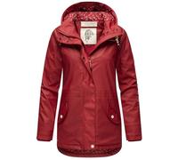Navahoo Damen Winter Regenjacke mit Kapuze Regenmantel Teddyyfell Wasserdicht [B933-O-Heart-Blood-Red-Gr.S]