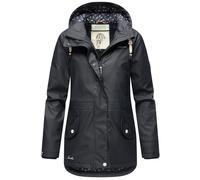 Navahoo Damen Winter Regenjacke mit Kapuze Regenmantel Teddyyfell Wasserdicht [B933-O-Heart-Navy-Gr.XL]