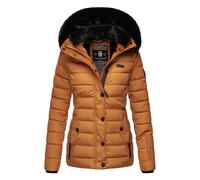 Steppjacke NAVAHOO "Milianaa" Gr. S (36), gelb (ocker) Damen Jacken Lange Edle Winterjacke mit weicher Kunstfell-Kapuze (98000617-S)