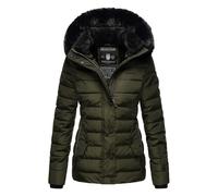 Steppjacke NAVAHOO "Milianaa" Gr. XS (34), grün (olivgrün) Damen Jacken Lange Edle Winterjacke mit weicher Kunstfell-Kapuze (30852013-XS)