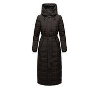 Navahoo Damen Wintermantel Warmer Steppmantel lang mit Kapuze und Taillengürtel Das Teil XIV Black Gr. 3XL