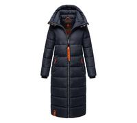 Navahoo Damen Wintermantel Warmer Steppmantel mit Kapuze Kristallblume Navy Gr. 3XL