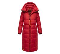 Navahoo Damen Wintermantel Warmer Steppmantel mit Kapuze Kristallblume Deep Red Gr. L