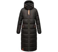 Navahoo Damen Winter Steppmantel lange Winterjacke leicht Oversize Parka mit hoher Kragen & Kapuze Kristallblume S - XXXL (DE/NL/SE/PL, Alphanumerisch, M, Regular, Regular, Schwarz)