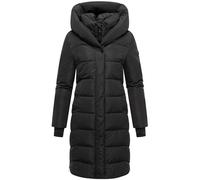 Navahoo Damen Winter Steppmantel Parka lang mit Kapuze - warme elegante Winterjacke, gefütterter Wintermantel Laubzauber XS - 4XL (DE/NL/SE/PL, Alphanumerisch, XXL, Regular, Regular, Schwarz)