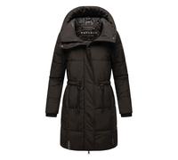 Navahoo Damen Wintermantel kurzer Steppmantel mit Kapuze Zuckertatze XIV Black Gr. L