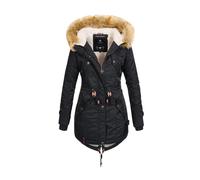 Navahoo Damen Winterjacke B399 - Warm, Wasserabweisend & Mit Abnehmbarem Kunstfellkragen M