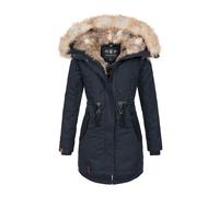 Navahoo Wintermantel »Bombii« stylischer Damen Winterparka mit Kunstfell-Kapuze, blau