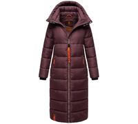 Navahoo Damen Winterjacke langer Winter Mantel Winter Jacke gesteppt warmer Steppmantel B926 [B926-Kristall-Weinrot-Gr.S]