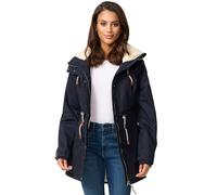 Navahoo Damen Winterjacke mit Teddyfell Winter Jacke warm gefüttert B991 [B991-Ireliaa-Navy-Gr.M]