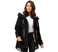 Navahoo Damen Winterjacke mit Teddyfell Winter Jacke warm gefüttert B991 [B991-Ireliaa-Schwarz-Gr.L]