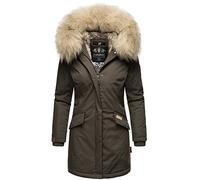 Navahoo Damen Winterjacke Parka Mantel Jacke Kunstfell Gefüttert Cristal XS-XXL (DE/NL/SE/PL, Alphanumerisch, S, Regular, Regular, Anthrazit)