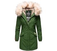 Navahoo Damen Winterjacke Parka Mantel Jacke Kunstfell Gefüttert Cristal XS-XXL (DE/NL/SE/PL, Alphanumerisch, S, Regular, Regular, Grün)