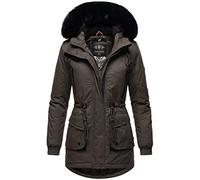 Navahoo Damen Winterjacke Parka mit Kapuze und Fellkragen warm gefüttert B869 [B869-Oless-Anthrazit-Gr.L]