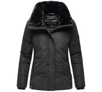 Navahoo Damen Winterjacke (S-3XL) - Kunstfellkragen, geringes Eigengewicht, innen teils mit Teddyfell, Warme Jacke Frauen - N003 (S, Schwarz)