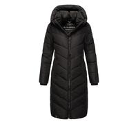 Navahoo Damen Wintermantel Warmer Steppmantel lang mit Abnehmbarer Kapuze Sahnekatzii XIV Black Gr. M