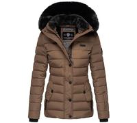 Navahoo Damen Winterjacke Steppjacke mit Kunstfell warm Kapuze Milianaa XS-XXL (DE/NL/SE/PL, Alphanumerisch, M, Regular, Regular, Taupe)