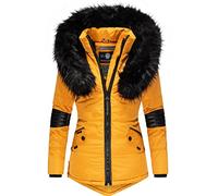 Navahoo Damen Winterjacke Steppjacke Nirvana mit Kunstpelzkragen | Länge: hüftlang | Wärmegrad 3 von 3 - warm gefüttert | wasserabweisend | fleecegefütterte Kapuze