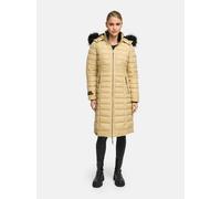 Navahoo Damen Winterjacke Umay - Lange Steppjacke mit Abnehmbarer Kapuze & Kunstfell XL