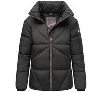 Navahoo Damen Winterjacke warme oversized Steppjacke mit hohem Kragen Schokolinaa 14 Black Gr. XS