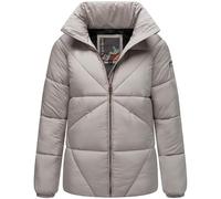 Navahoo Damen Winterjacke warme Oversized Steppjacke mit hohem Kragen Schokolinaa 14 Light Grey Gr. 3XL