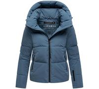 Navahoo Damen Winterjacke warme Steppjacke mit abnehmbarer Kapuze Frostherz XIV Dusty Blue Gr. S