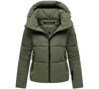 Navahoo Damen Winterjacke warme Steppjacke mit abnehmbarer Kapuze Frostherz XIV Olive Leaf Gr. L