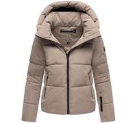 Navahoo Damen Winterjacke warme Steppjacke mit abnehmbarer Kapuze Frostherz XIV Taupe Grey Gr. XS
