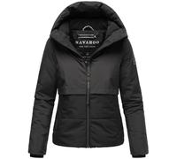 Navahoo Damen Winterjacke warme Steppjacke aus recyceltem Material mit Fleece-Innenfutter und Kapuze Liebesküken XIV Black Gr. XL