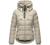 Navahoo Damen Winterjacke warme Steppjacke mit hohem Kragen und verstellbarer Kapuze Amayaa Pebble Grey Gr. M