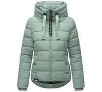 Navahoo Damen Winterjacke warme Steppjacke mit hohem Kragen und verstellbarer Kapuze Amayaa Smoky Mint Gr. XS