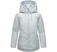 Navahoo Damen Winterjacke warme Steppjacke mit Verstellbarer Kapuze und magnetischen Details Pastellzauber 14 Ice Blue Gr. 3XL