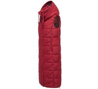 Extralange Steppweste mit Kapuze "Brezelchen" Dark Red XXL