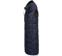 Extralange Steppweste mit Kapuze "Brezelchen" Navy XL