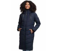 Navahoo Damen Winterjacke (XS-3XL) - Wasserabweisend, zum Teil mit Teddyfell, 4 Taschen, Steppmantel mit Kapuze, Warme Jacke Frauen - N009 (S, Navy)