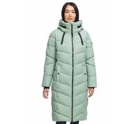 Navahoo Damen Winterjacke (XS-3XL) - Wasserabweisend, zum Teil mit Teddyfell, 4 Taschen, Steppmantel mit Kapuze, Warme Jacke Frauen - N009 (L, Smokey-Mint)