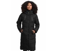 Navahoo Damen Winterjacke (XS-3XL) - Wasserabweisend, zum Teil mit Teddyfell, 4 Taschen, Steppmantel mit Kapuze, Warme Jacke Frauen - N009 (S, Schwarz)