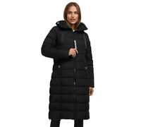Navahoo Damen Winterjacke (XS-3XL) - Wind- & Wasserabweisend, große Kapuze, seitliche Gehschlitze, Steppmantel, Warme Jacke Frauen - N036 (XS, Schwarz)