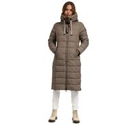 Navahoo Damen Winterjacke (XS-3XL) - Wind- & Wasserabweisend, große Kapuze, seitliche Gehschlitze, Steppmantel, Warme Jacke Frauen - N036 (3XL, Stone-Brown)