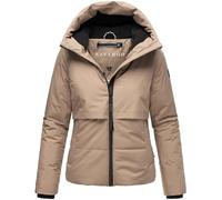 Navahoo Damen Winterjacke (XS-XXL) - Wind- & wasserabweisend, große Kapuze, 4 Taschen, teils Fleecestoff innen, Warme Jacke Frauen - N006 (M, Taupe-Grey)