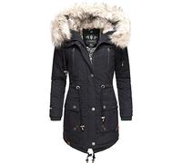 Navahoo Damen Wintermantel Baumwollparka mit Kunstfell Kapuze Honigfee Blau Gr. XS