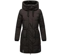 Navahoo Damen Wintermantel kurzer Steppmantel mit Kapuze Zuckertatze XIV Black Gr. L