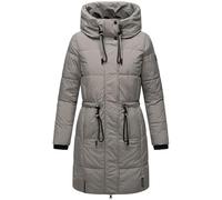 Navahoo Damen Wintermantel kurzer Steppmantel mit Kapuze Zuckertatze XIV Grey Gr. S