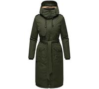 Navahoo Damen Wintermantel Parka Warmer Anorak Jacke Mantel lang mit hohem Kragen und weicher Kapuze Hokulanii XS-XXL (DE/NL/SE/PL, Alphanumerisch, L, Regular, Regular, Dunkel Olive)