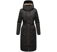 Navahoo Damen Wintermantel Parka Warmer Anorak Jacke Mantel lang mit hohem Kragen und weicher Kapuze Hokulanii XS-XXL (DE/NL/SE/PL, Alphanumerisch, XXL, Regular, Regular, Schwarz)