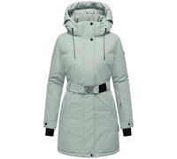 Navahoo Damen Wintermantel warmer Parka mit abnehmbarer Kapuze und Taillengürtel Frostkuss 14 Smokey Mint Gr. XL