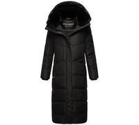 Navahoo Damen Wintermantel warmer Steppmantel extralang mit abnehmbarer Kapuze Hingucker XIV Black Gr. M
