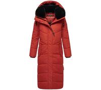 Navahoo Damen Wintermantel warmer Steppmantel extralang mit abnehmbarer Kapuze Hingucker XIV Terracotta Gr. L