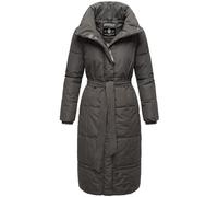 Navahoo Damen Wintermantel Warmer Steppmantel extralang mit Gürtel Mirenaa Anthracite Gr. L